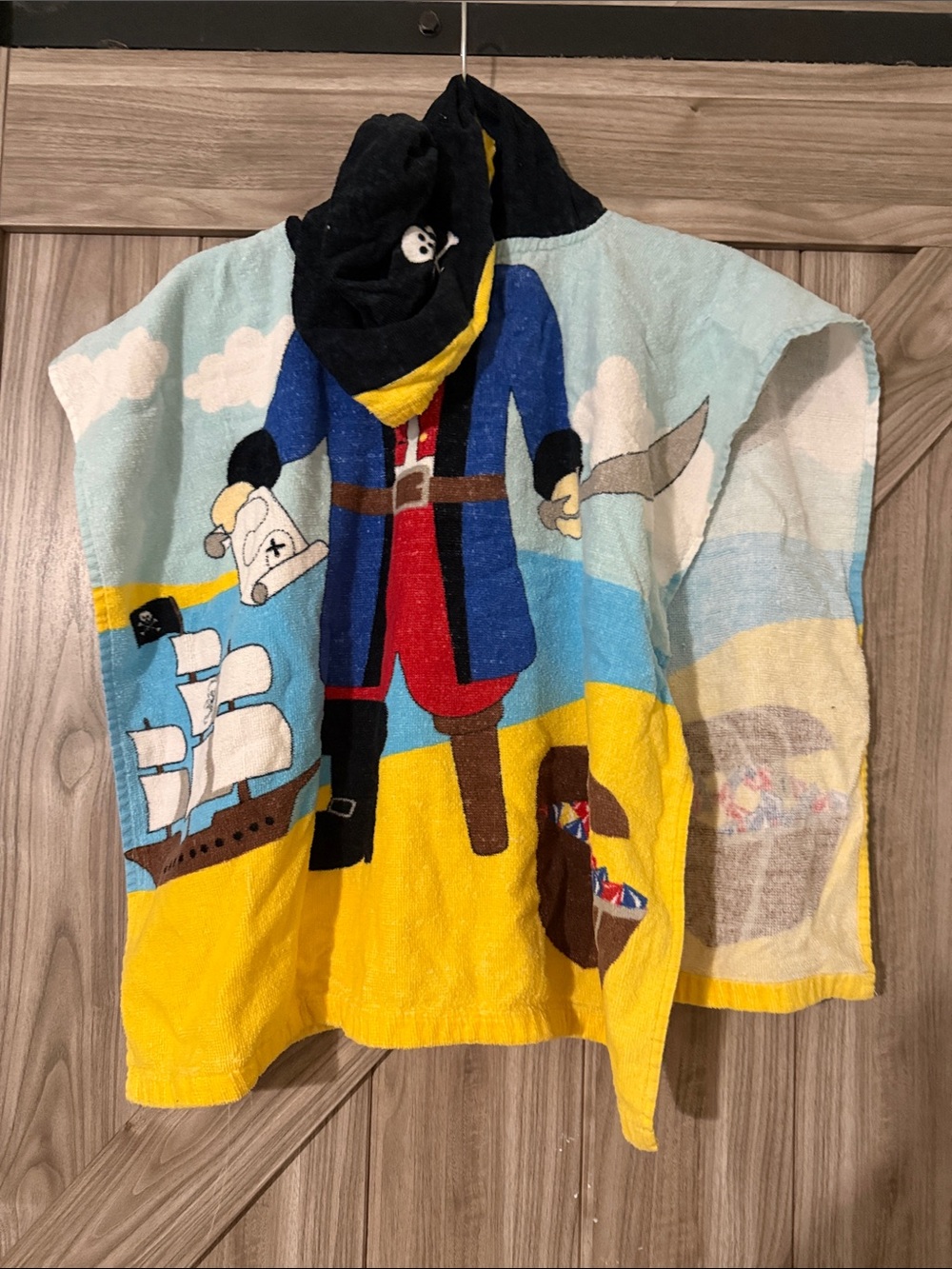 Source Unknown Kids Pirate Hooded Towel - Yellow, Blue & Black